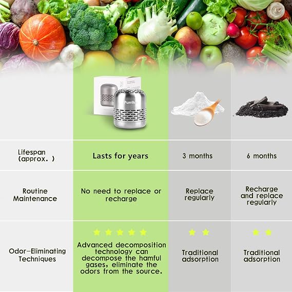 Replaces Baking Soda and Activated Carbon, Reusable Fridge Deodorizer