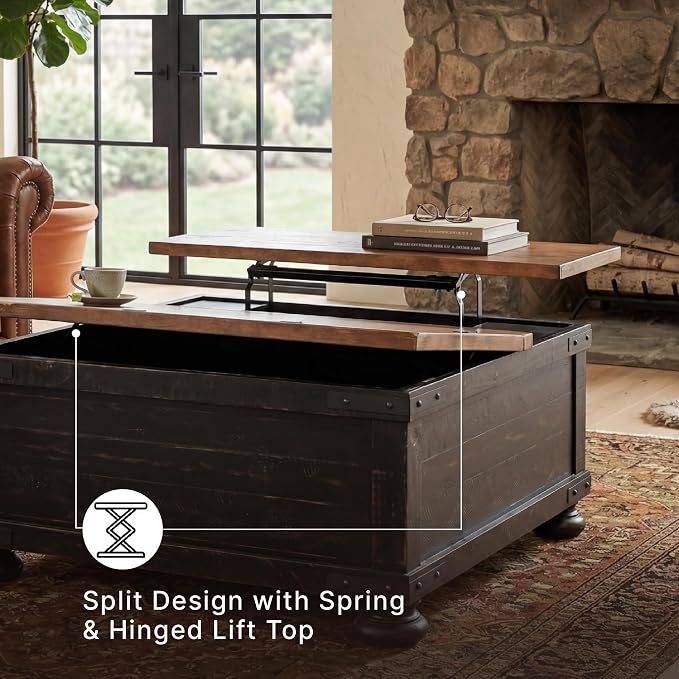 Signature Design by Ashley Lift Top Coffee Table with Storage, Farmhouse