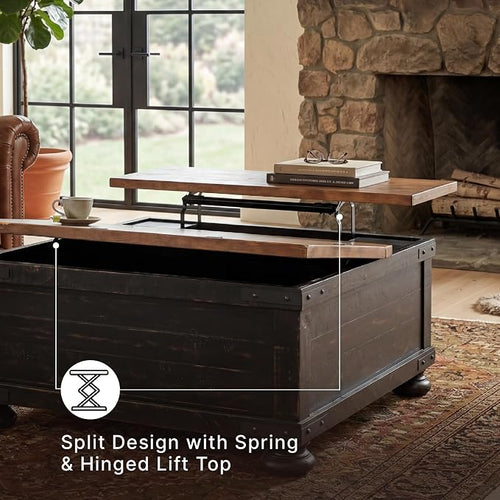 Signature Design by Ashley Lift Top Coffee Table with Storage, Farmhouse